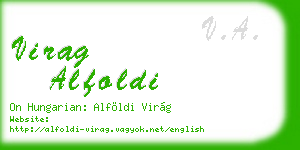 virag alfoldi business card